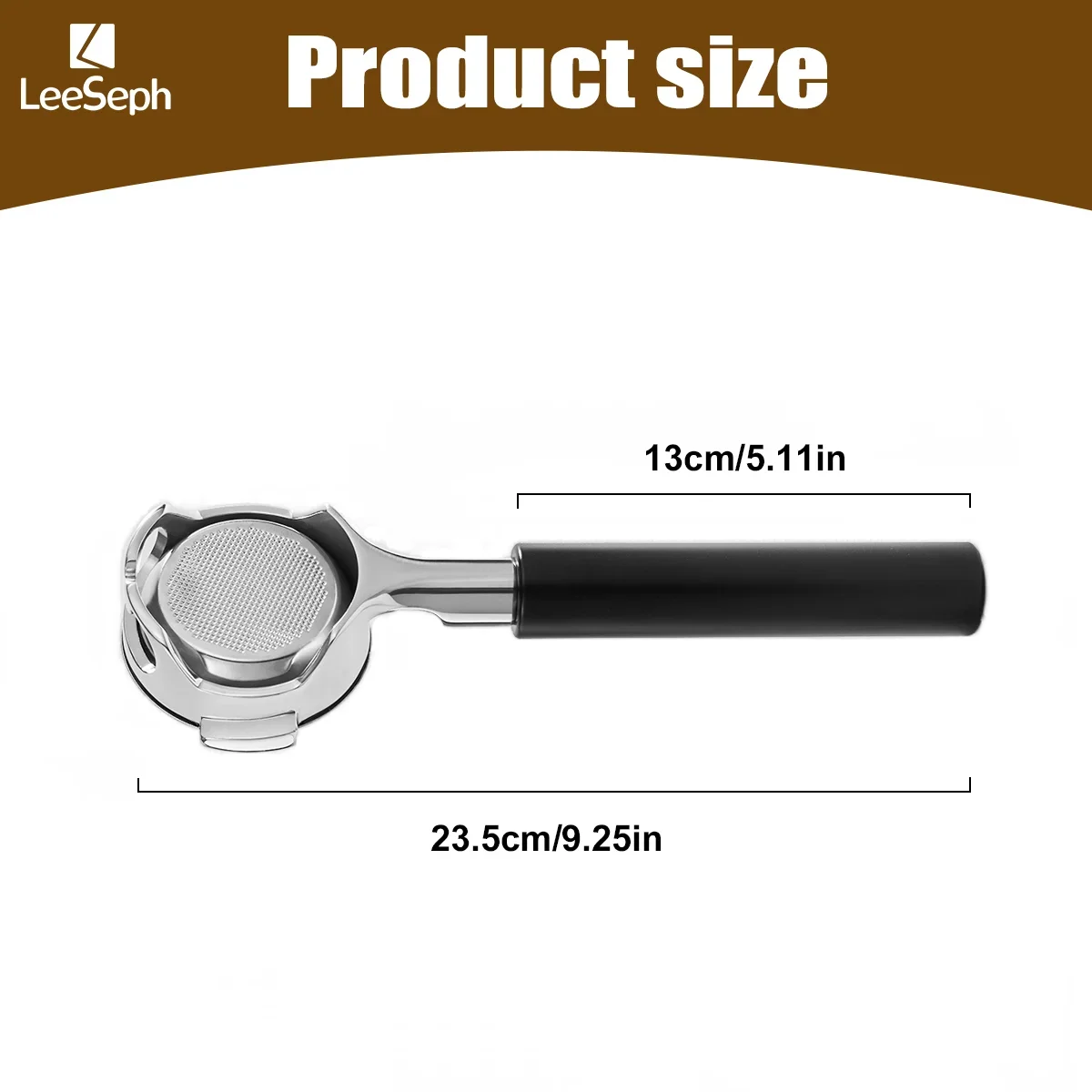 58mm Bottomless Portafilter for E61 Group Head 2 Ears, Portafilter with Stainless Steel Filter Basket, Coffee Accessories