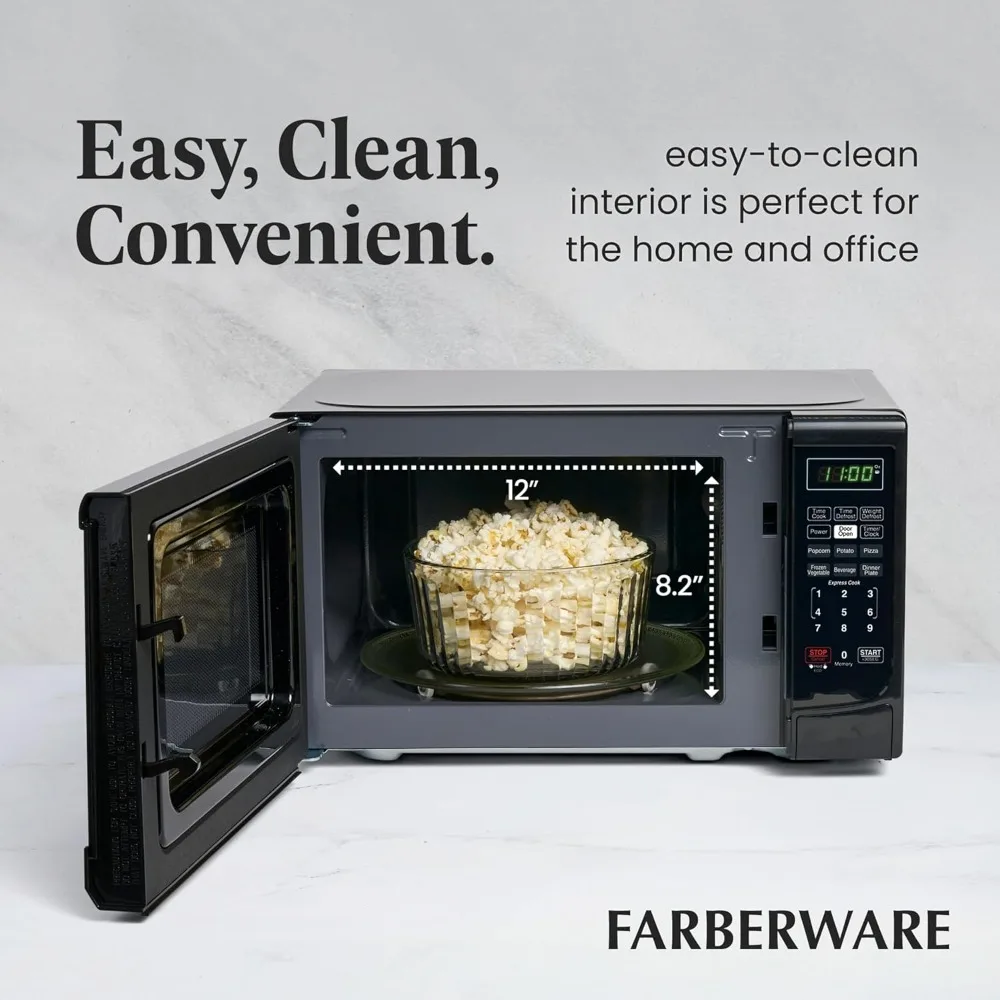 Countertop Microwave 700 Watts, 0.7 Cu. Ft. - Microwave Oven With LED Lighting and Child Lock