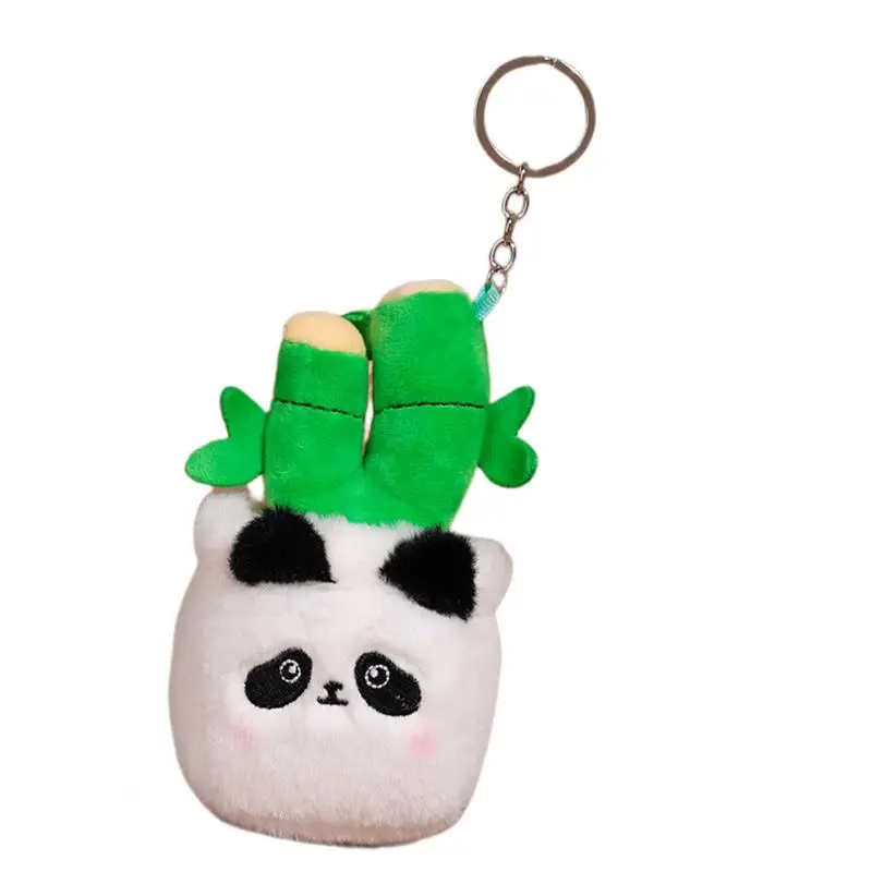 Stuffed Keychains For Kids Cartoon Plush Keyring Potted Plant Bag Pendant Kids Companion Novelty Keychains Keys Holder Organizer