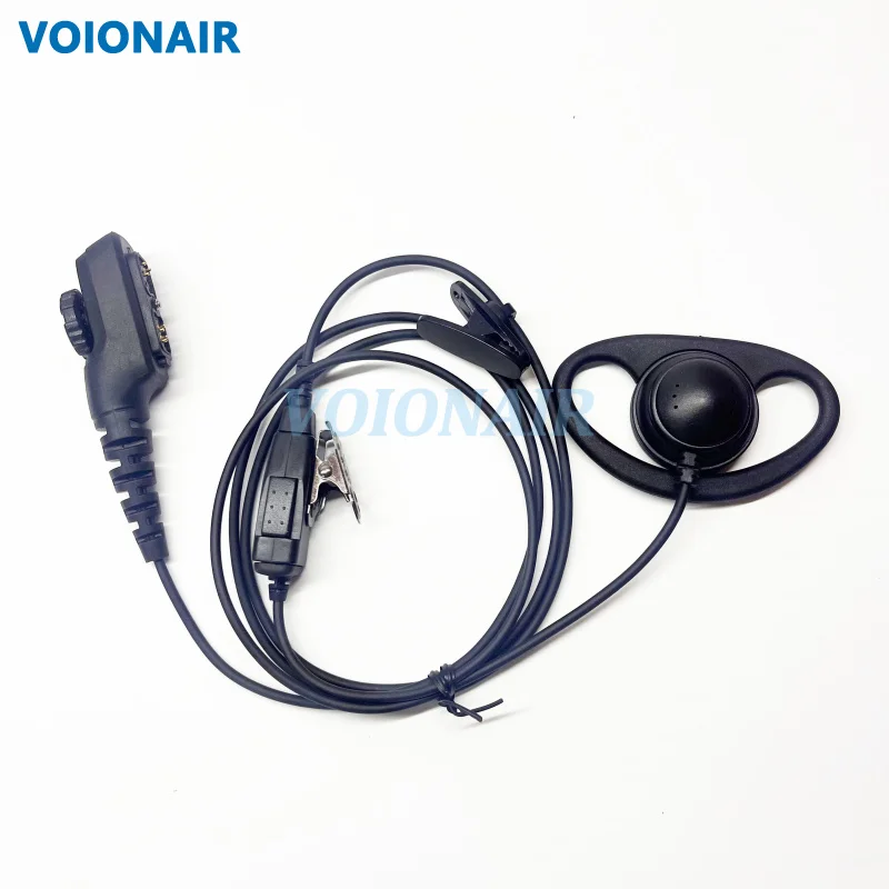 VOIONAIR-Auriculares con forma de D, audífonos con gancho para la oreja, altavoz, micrófono PTT para Airbus EADS THR9 THR9I TH9 Radio, 2 unidades por lote