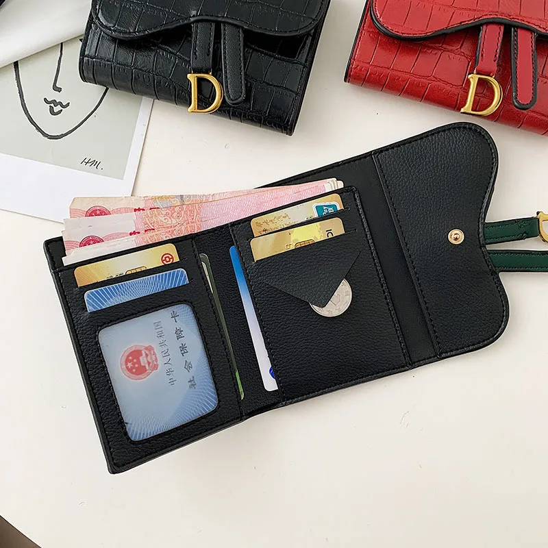 2024 Fashion Small Wallets Women Luxury Card Holder Short Walet PU Letter Wallet Coin Card Bag Holder Clutch Bag