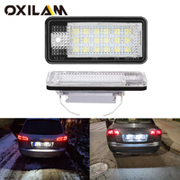 2Pcs No Error Car LED License Number Plate Light 12V For Audi A4 S4 B6 B7 A6 C6 S6 A3 S3 Cabriolet A8 S8 Q7 RS4 RS6 Accessories