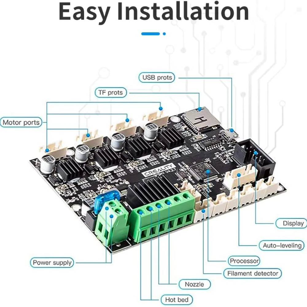 Creality Ender-3 Silent Motherboard Kit 32Bit Noiseless High Performance All-round Heat Dissipation Integrated Drive and Control