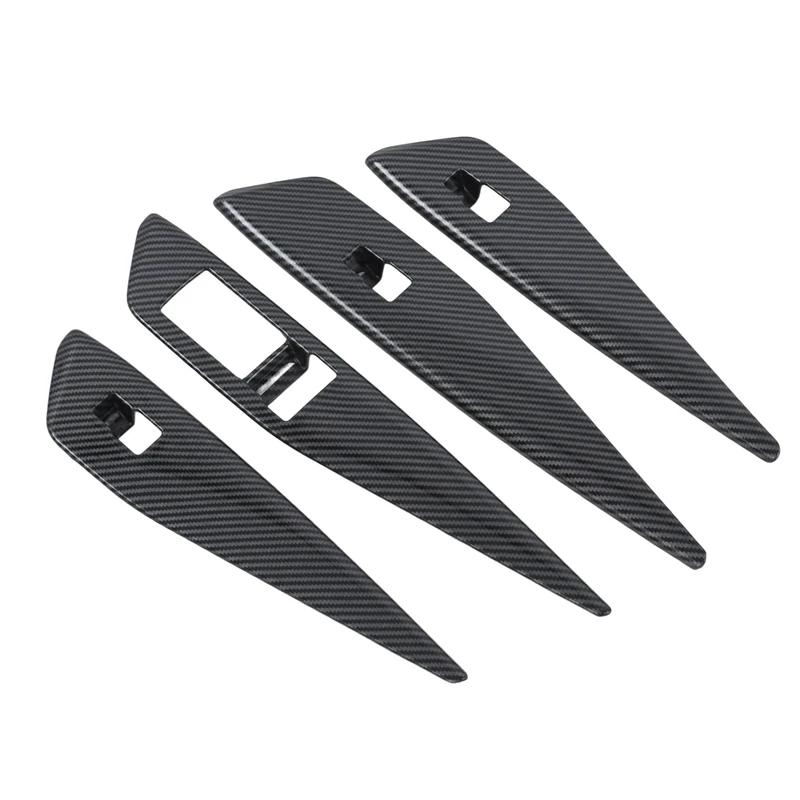 4Pcs Carbon Fiber Car Window Glass Lift Switch Cover Trim For ID.4X ID4X 2022