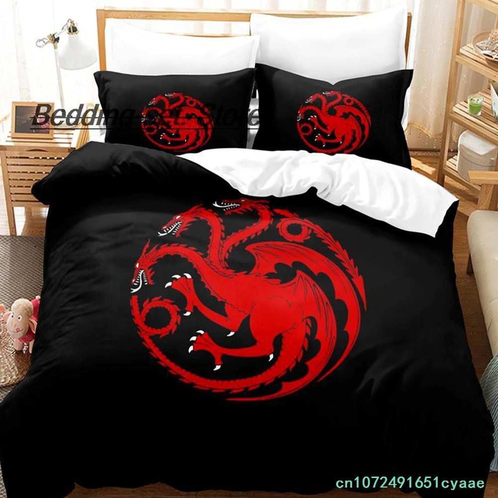 Black And Red Fire Dragon Bedding Set Single Twin Full Queen King Size Bed Set Aldult Kid Bedroom Duvetcover Sets Bed Sheet Set