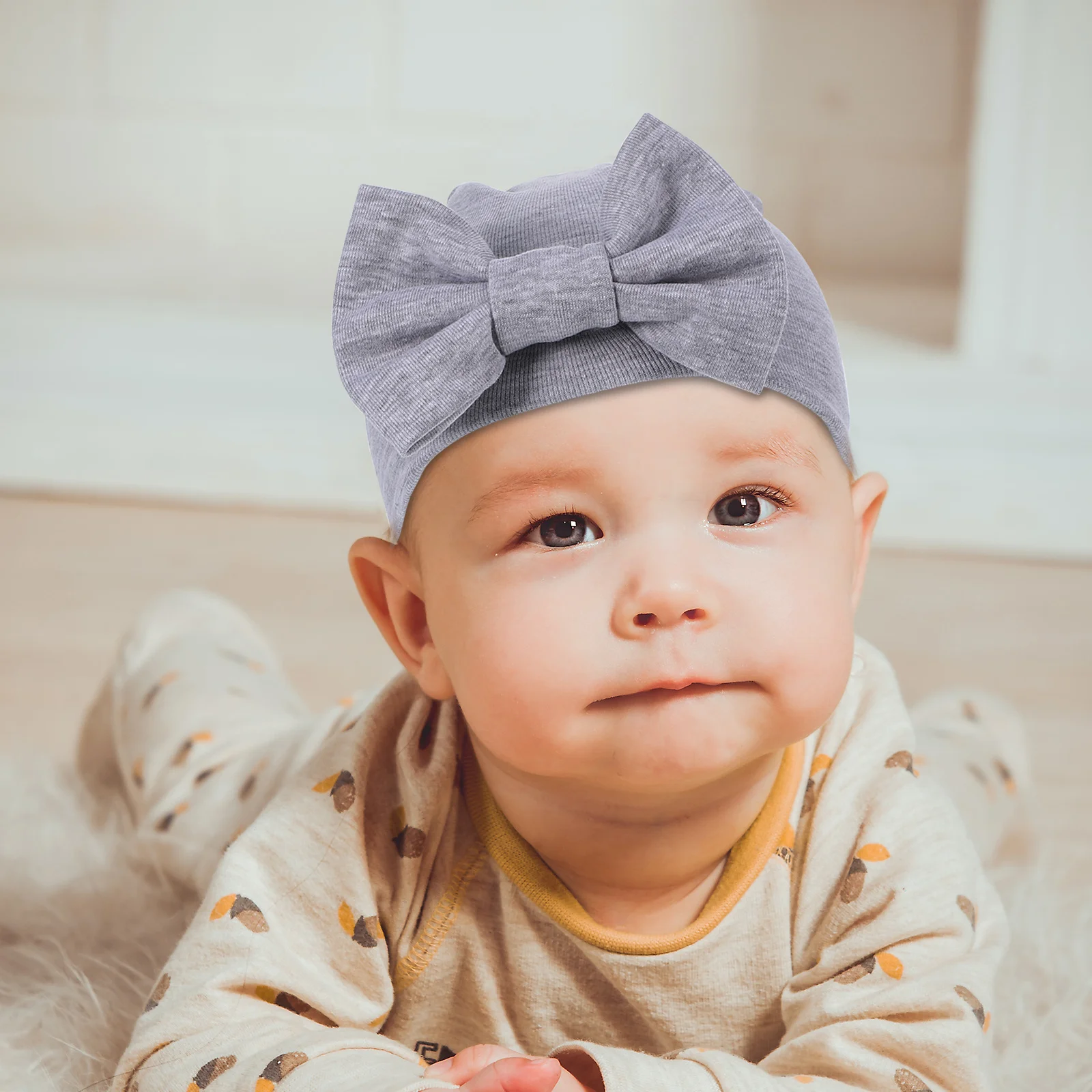 

2 шт. детская хлопковая шапка для новорожденных мальчиков и девочек, тюрбан с бантом, мягкая дышащая шапка для младенцев, прекрасный подарок, детская хлопковая шапка, шапка для новорожденных