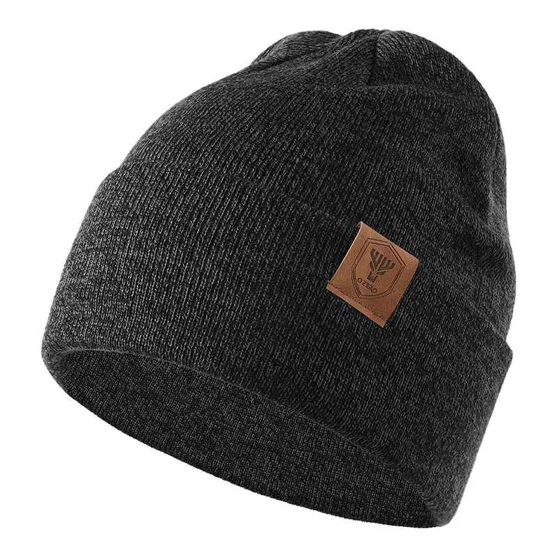 Knitted hat for men in autumn and winter, fashionable and versatile, with plush insulation and cold proof yarn hat