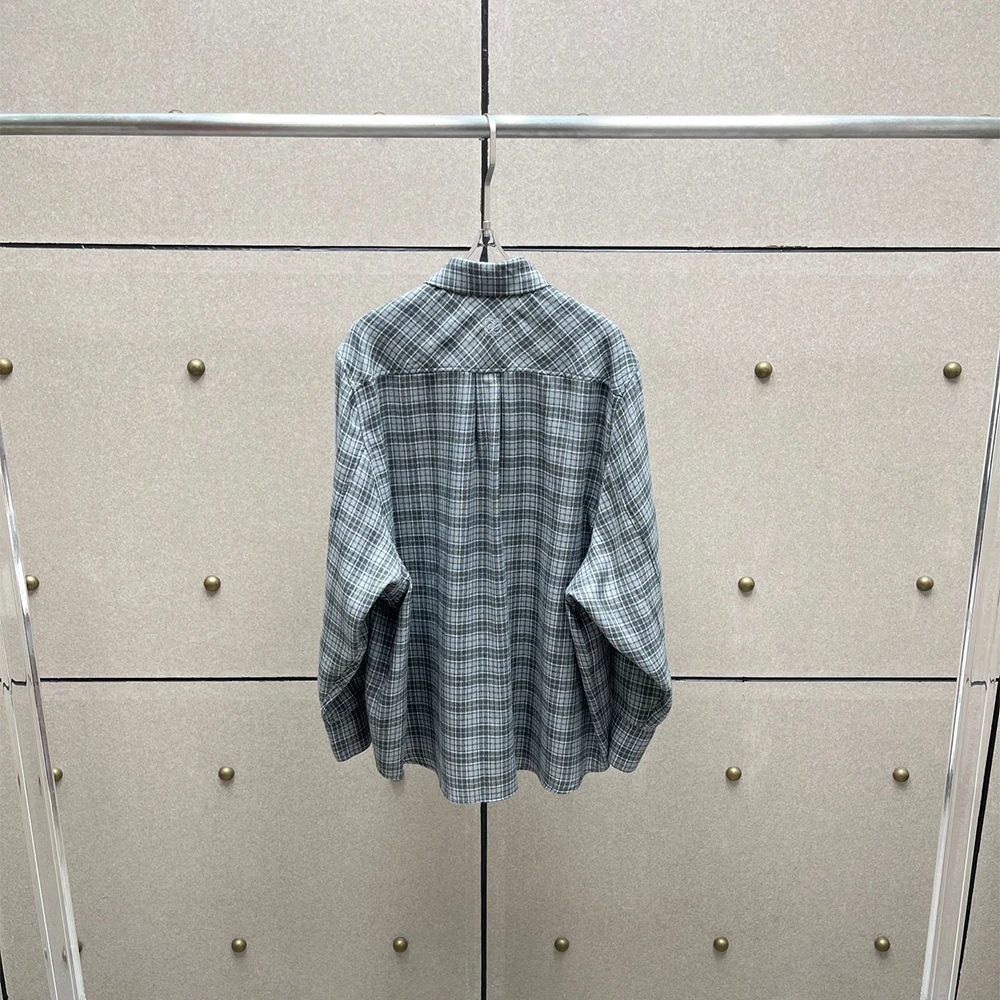 

Женская рубашка в клетку в стиле ретро, комплект из двух предметов, элегантная однобортная рубашка с длинными рукавами и блузкой, новинка зимы 202, Y2k