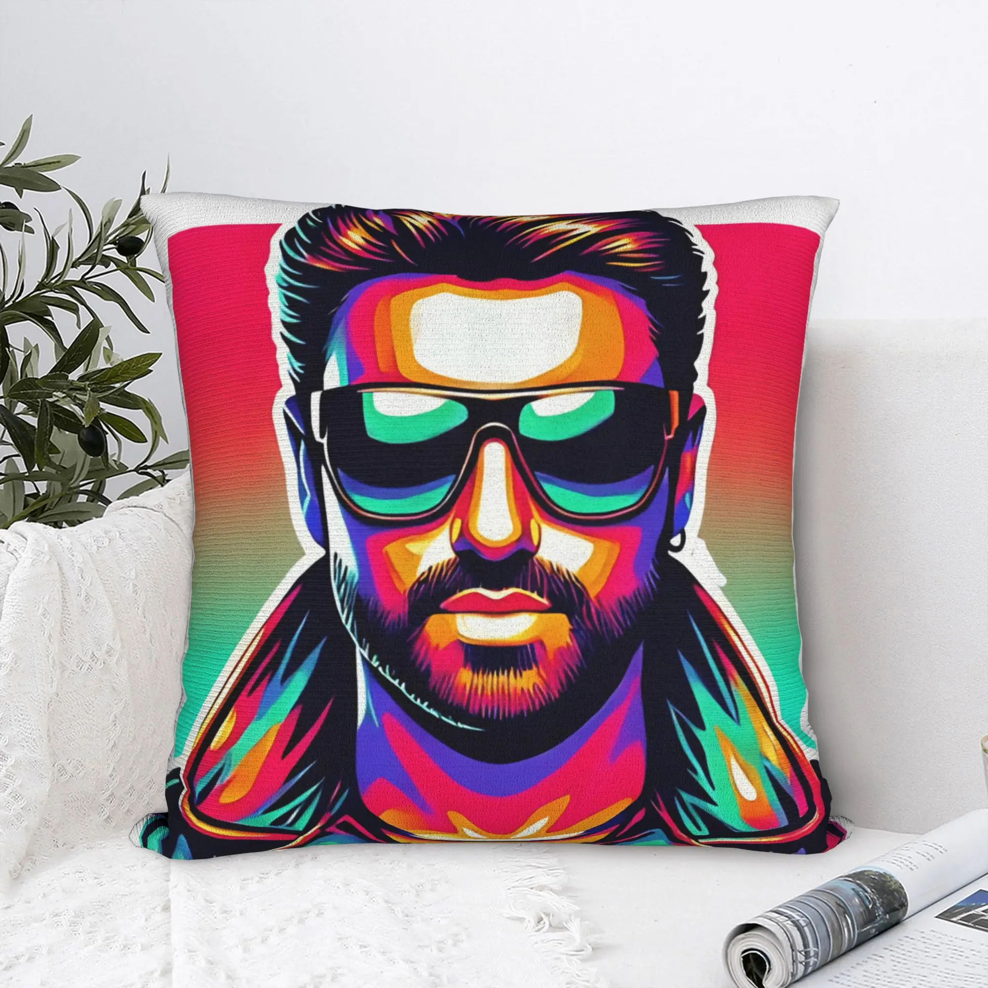 Michael George Face Pillow Case  Comfy Pillow Cover For Sofa Home Decoration Vintage Cushion Cover