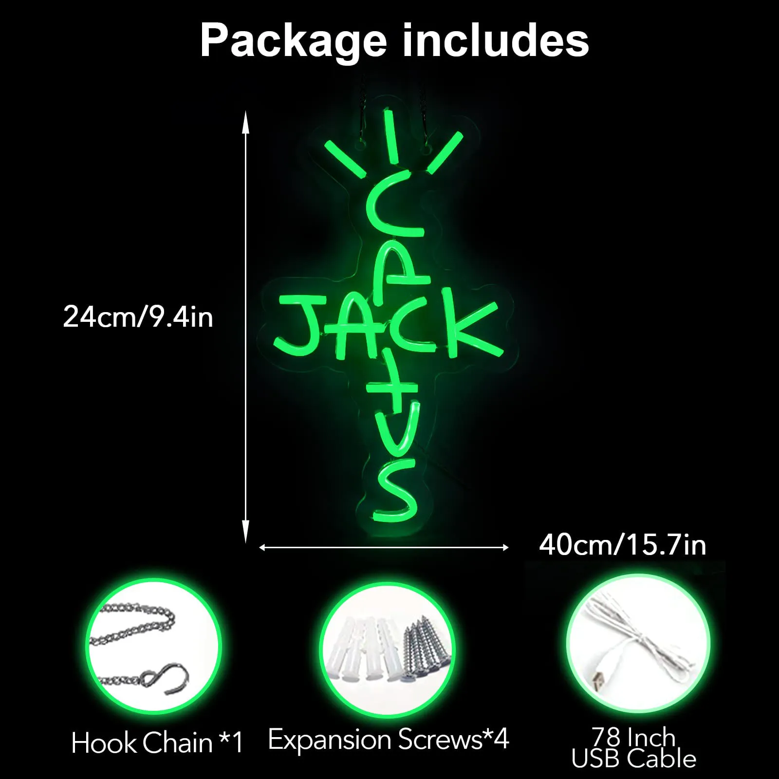 Cactus Jack Neon Sign USB Powered Red Words Neon Light Sign Wall Art Neon Light  For Bedroom Home Bar Pub Party Decor USB Sign