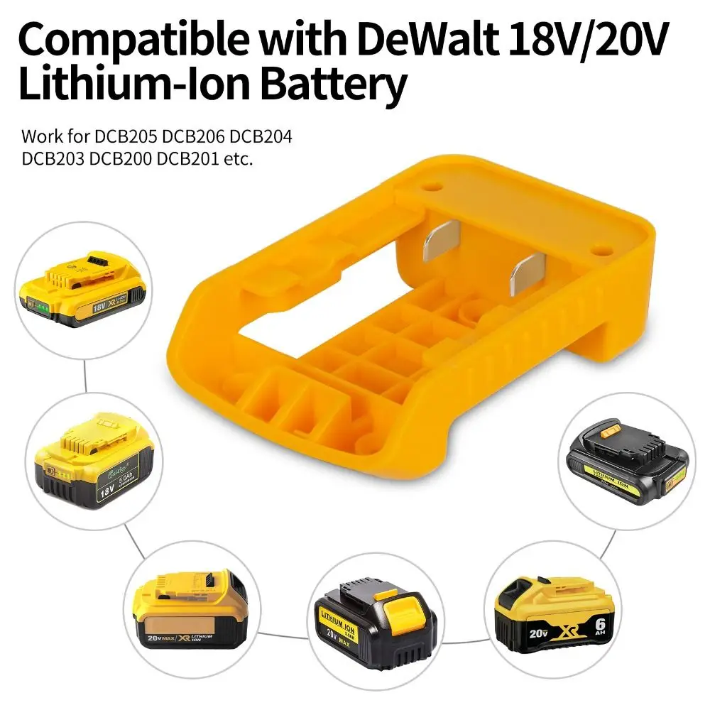 20V Input Battery Adapter Converter Belt Clip USB C Output Dual Output Power Adapter for DeWalt 18V‑20V Lithium‑ion Battery