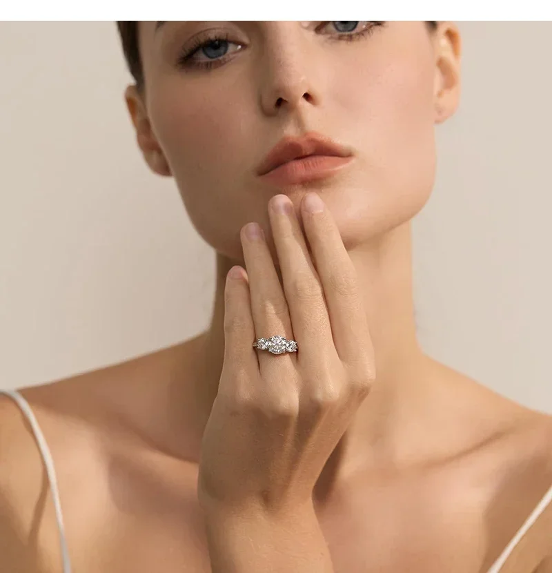 FCGJHW Engagement Round 4.0ct Moissanites Rings for Women S925 Sterling Silver Ring Wedding Promise Rings Gift 2026