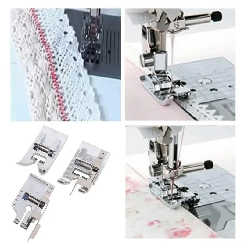 QX2E 3pcs in Ditch Foot 1/4 Inch Quilting Patchwork Presser Foot for Household