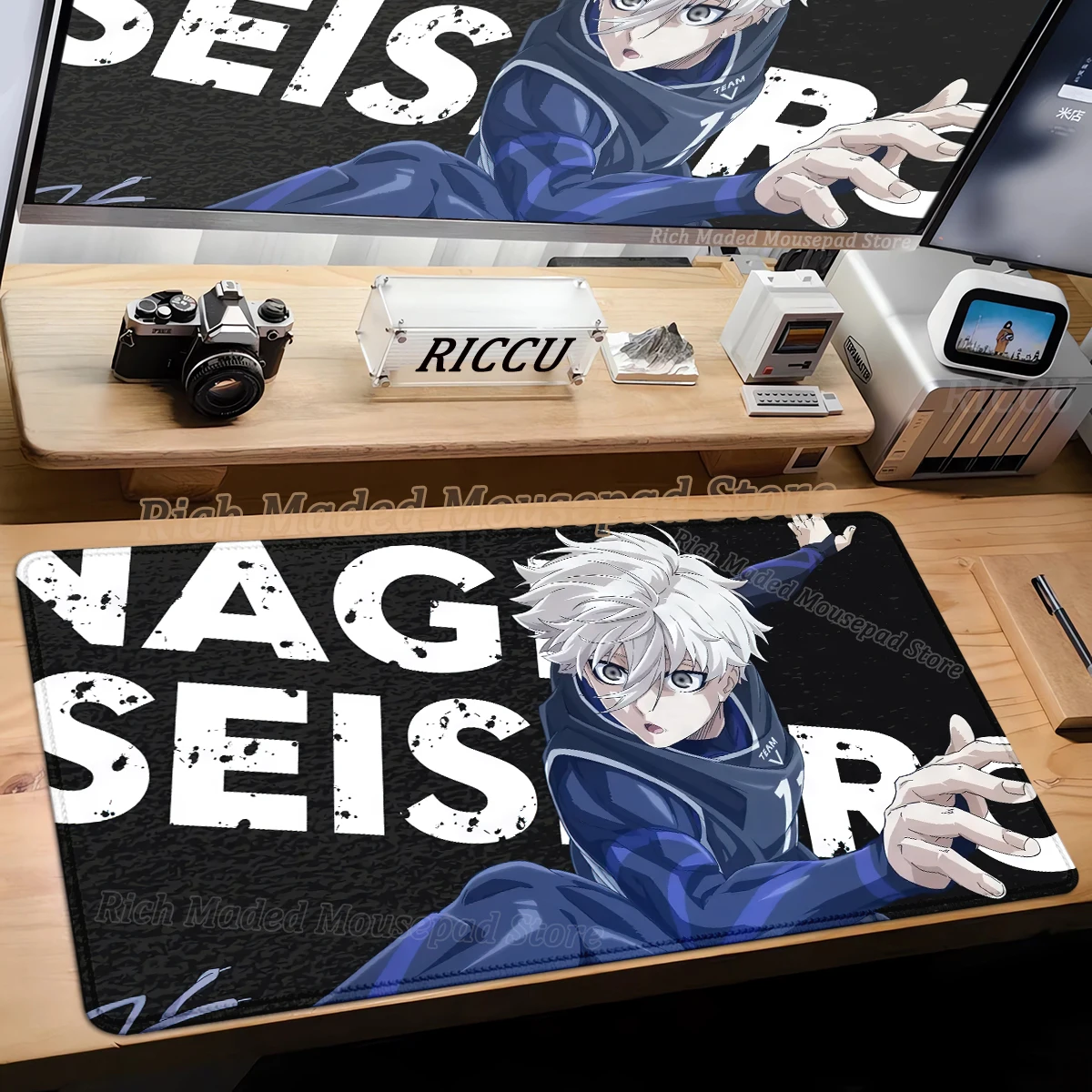 Mouse Pad Japan Anime Blue Lock Seishiro Nagi Mousepad PC Gamer Keyboard Tablemat Office Laptop Gaming Accessories Xxl Desk Mat