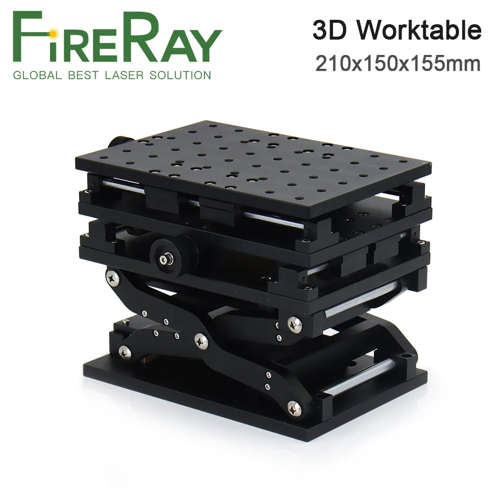 Рабочий стол FireRay 3D 210x150x150 мм, ось Z, ручной раздвижной стол, вертикальная подъемная платформа, линейная ступень 60 мм 120 мм для лазерной маркировки