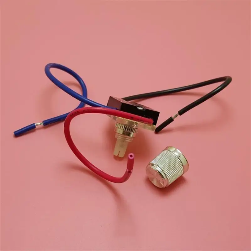 U0DE Interruptor rotativo 3 vias com 2 circuitos, estilo rotativo liga/desliga, interruptor luz dossel, botão latão,