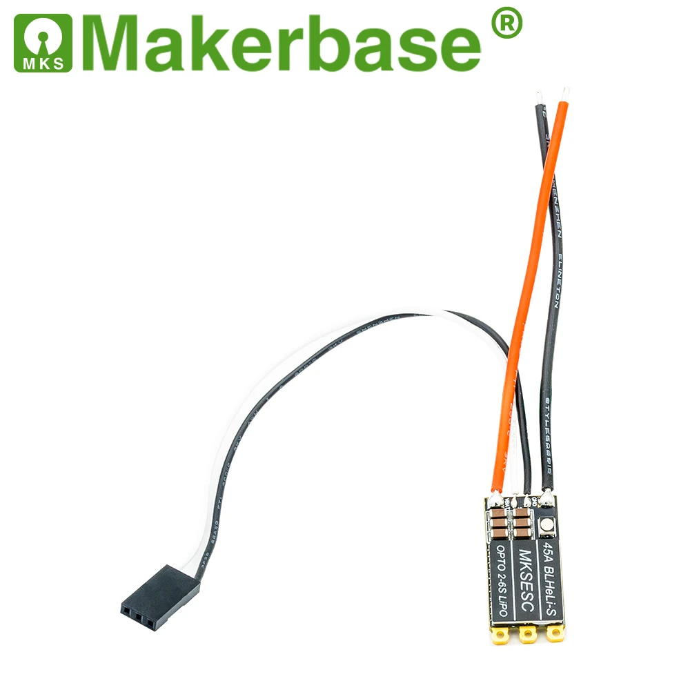 Makerbase MKSESC BL45A BLHeli_S ESC Support 2-6S Power Supply DShot150/300/600 Oneshot125 For RC FPV Quadcopter Airplane Drone