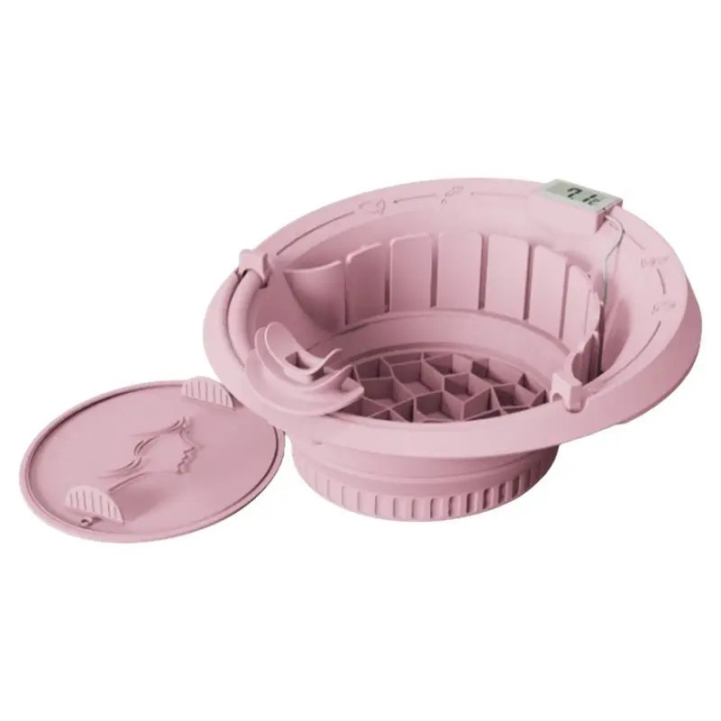 B23B Face Bowl For Ice With Built-In Ice Tray & Breathable Hose Foldable Silicone Facial Ice Bath Bowl For Home