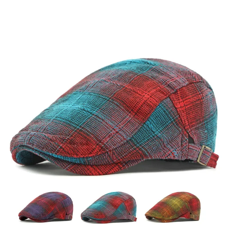 Four Seasons Cotton Print Newsboy Caps Octagonal Cap Men and Women Painter Beret Hats 187