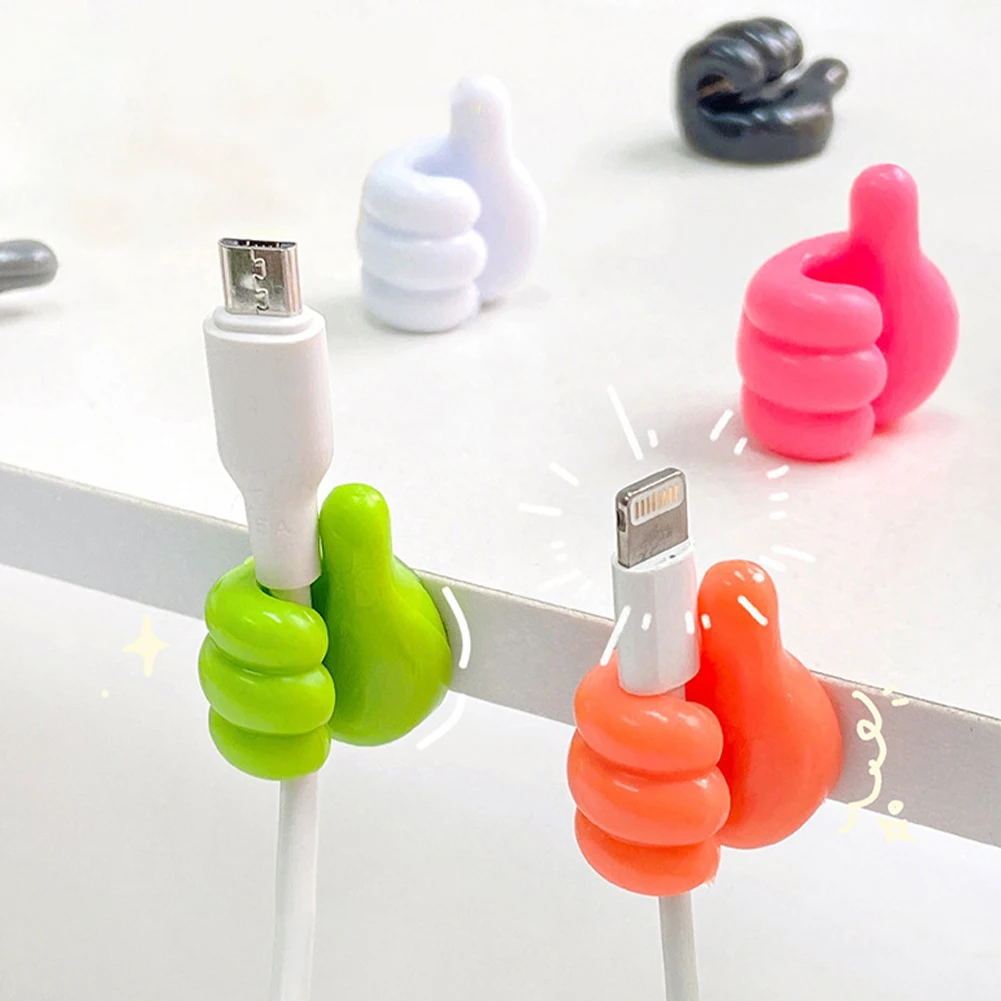 10pcs Hand-shaped Rubber Holder Glasses Cable Power Cord Charging Line Self Adhesive Mini Hook Car Storag Organizer Gadget