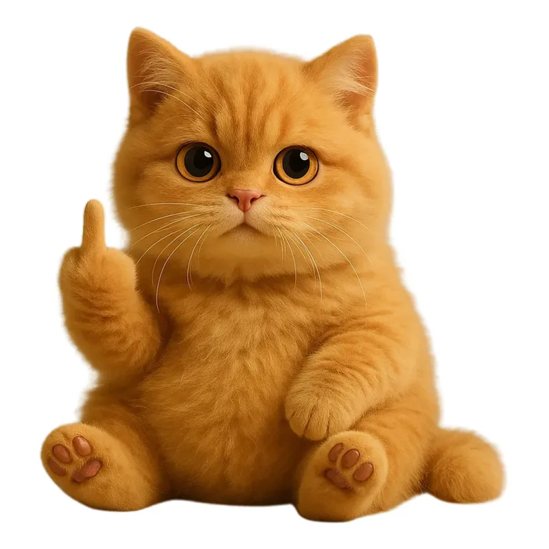 Animal Middle Finger Ornaments Cat Highland Cattle Funny Cute Animal Statues Home Office Desk Party