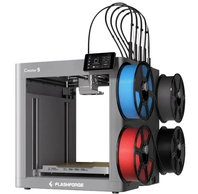C5 Creator 5 4-Toolheads Multi-Color PLA 3 D Pri nter New Zero Purge Waste 600mm/s High-Speed Multi-Material Printing