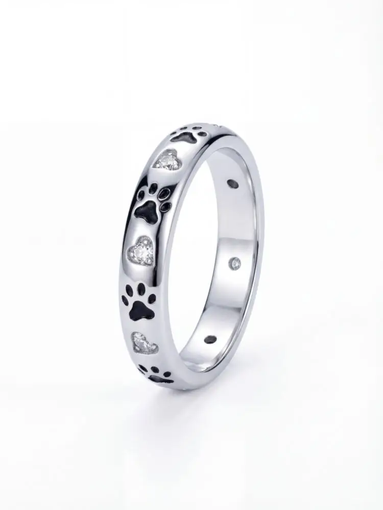 

925 Sterling Silver Glamorous Fashion Paw Zircon Ring For Women Anniversary Engagement Luxury High Quality Jewelry Gift