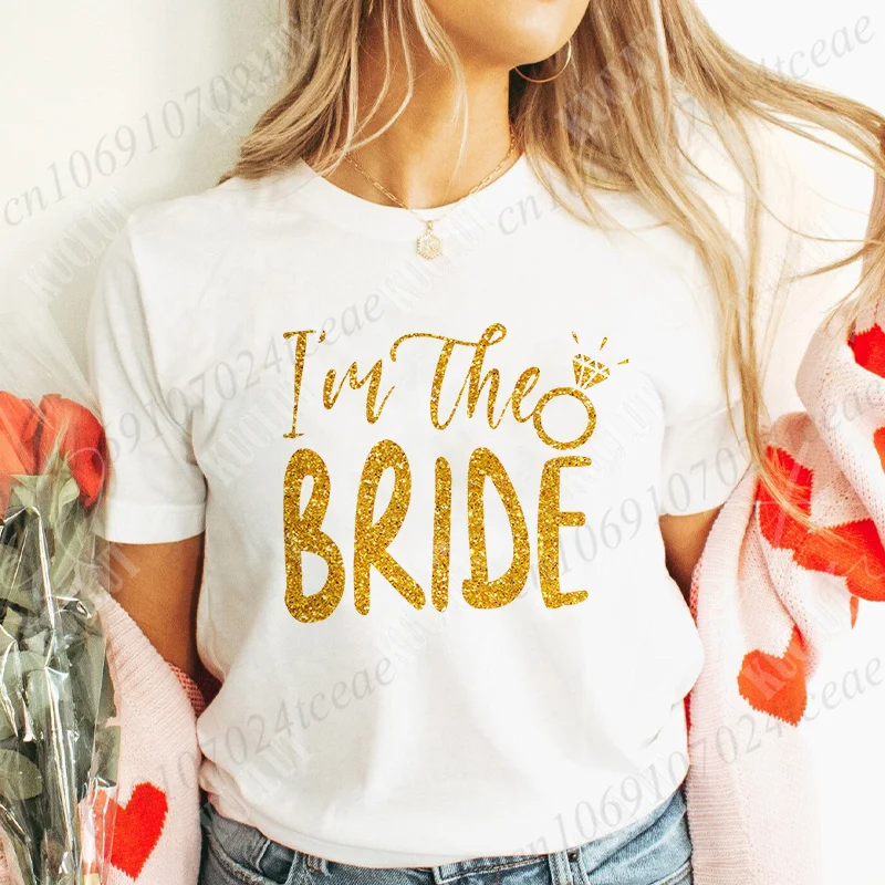 Team Bride T-Shirt Matching Bestie Bachelorette Farewell Party Tops I'll Bring The Chaos Booze Tee Women Bridal Wedding Tshirt