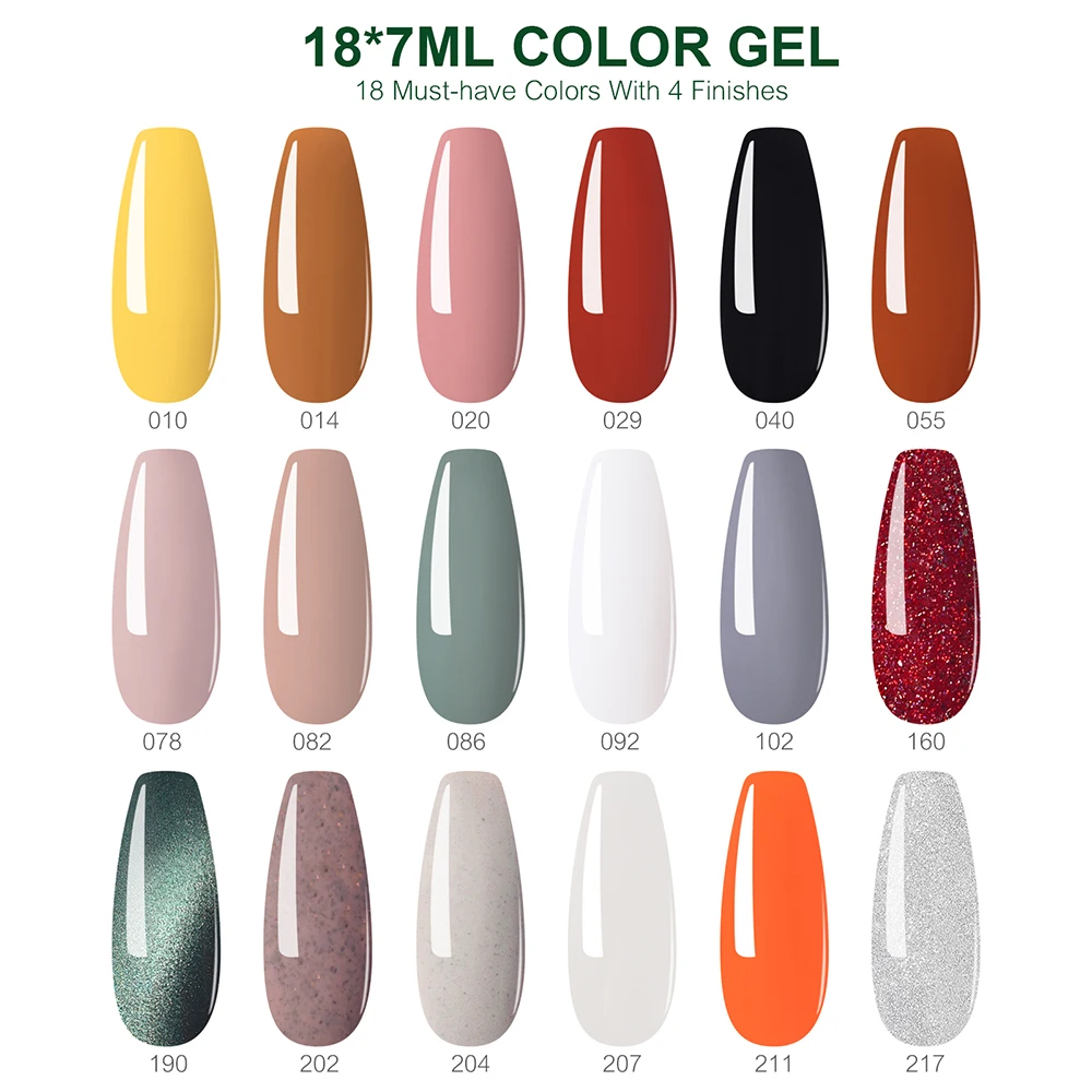 KADS 25pcs Stamping Gel Nail Polish Colors Set With Tools UV Soak Off Semi Permanent Gel Lacquer Base Top Coat For DIY Nails Art