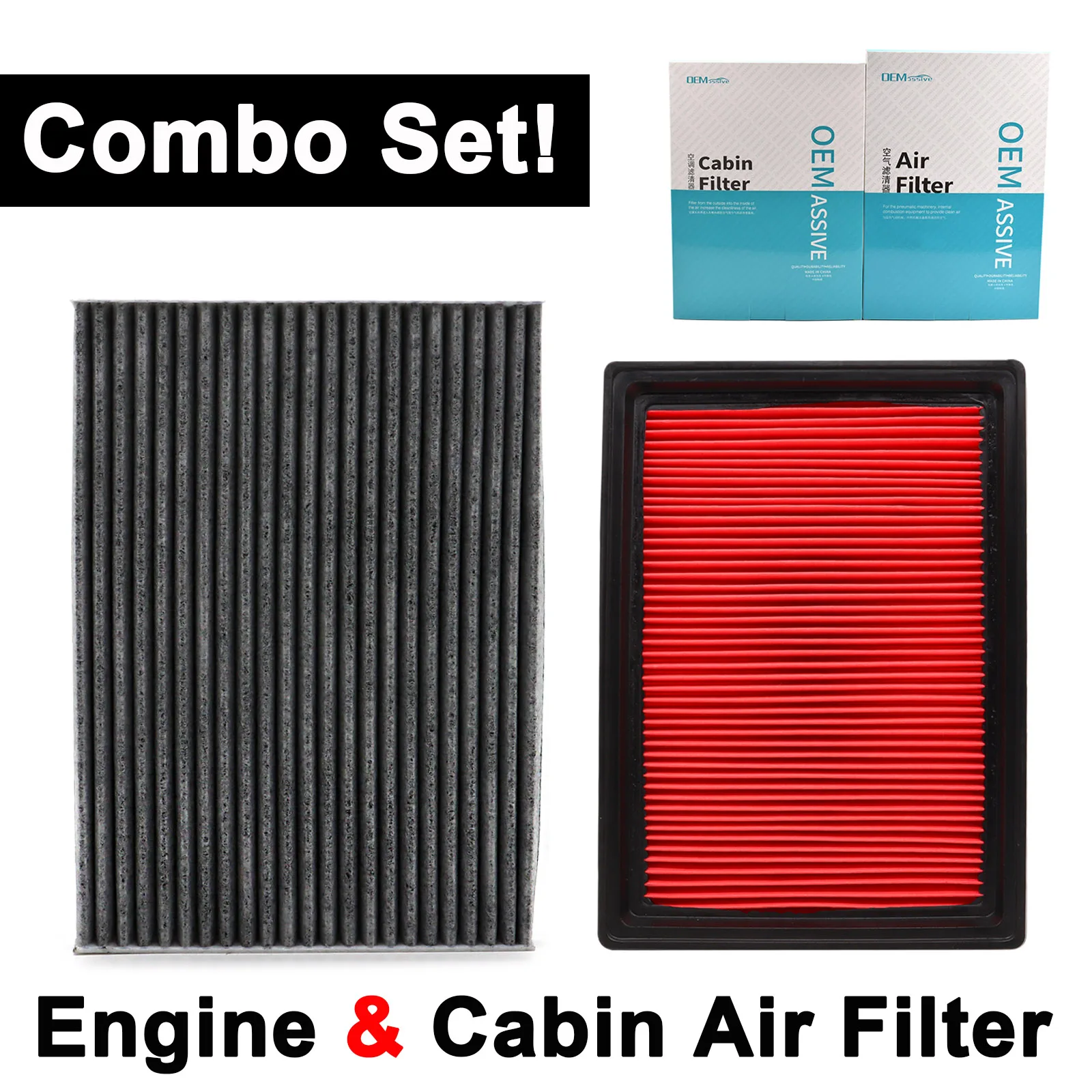 Combo Set Engine Cabin Pollen Air Filter 16546-30P00 27277-EN000 For Nissan Rogue Select X-Trail T31 Sentra 2007 2008- 2012 2013