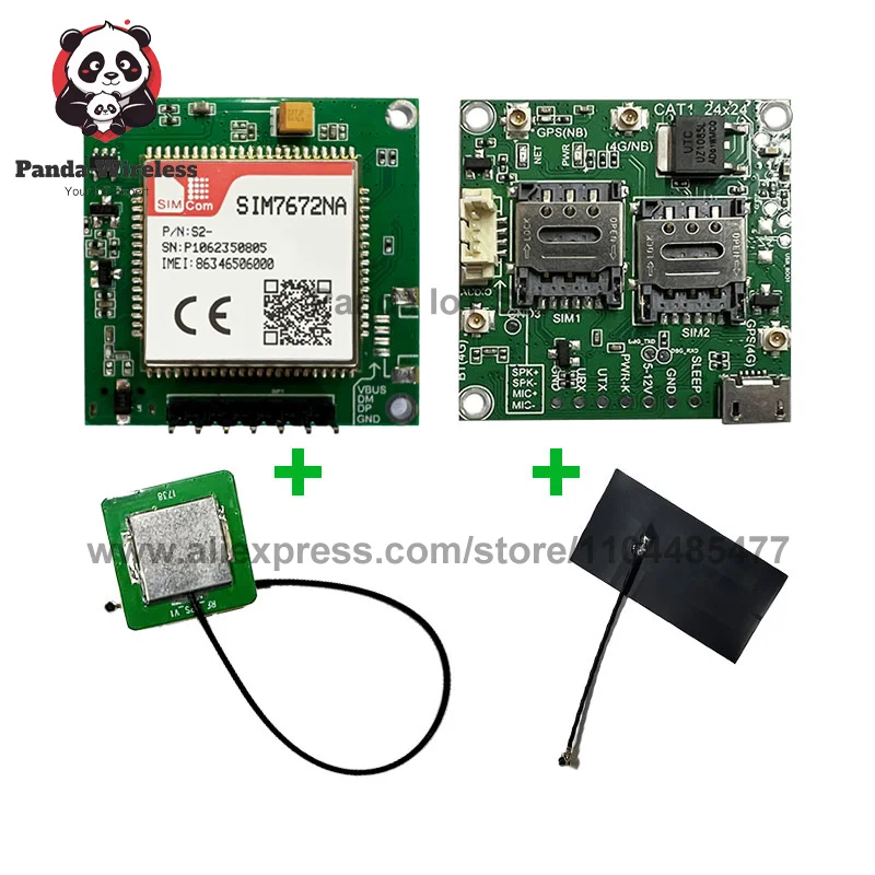 SIMcom SIM7672NA Globale Version Core Board LTE CAT1+4G+GPS LTE-FDD Daten+GNSS B2/B4/B5/B12/B13/B66 TTL Serial Port Qualcomm Chip