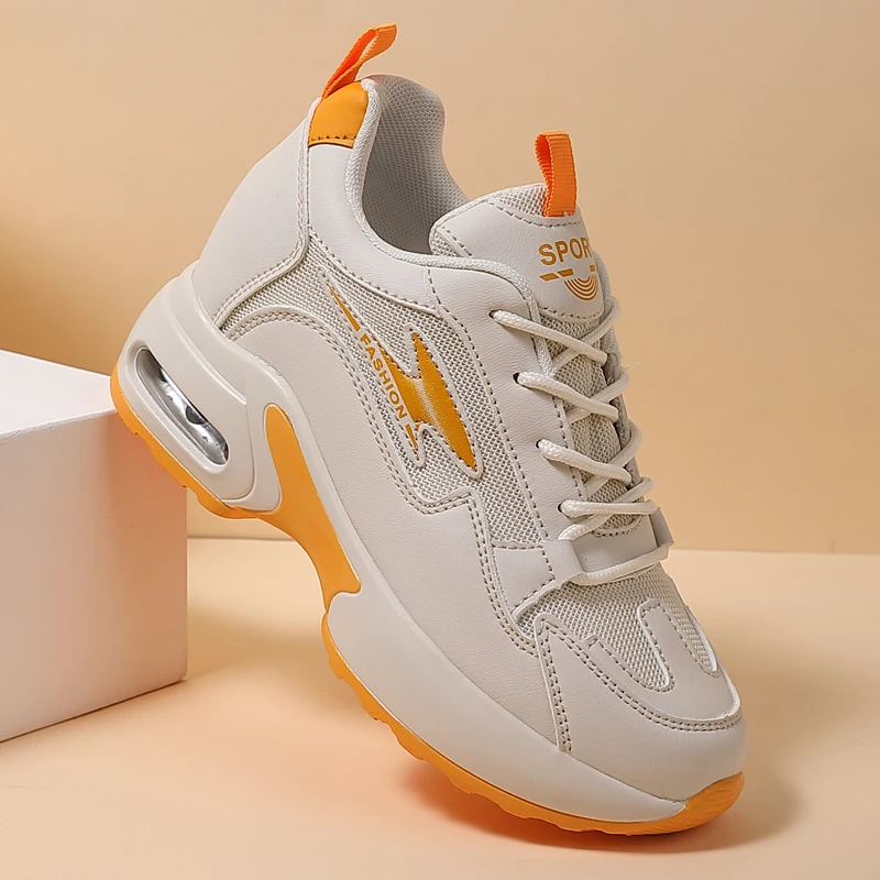 

Весенне-осенняя женская повседневная спортивная обувь 202, легкая дышащая противоскользящая толстая подошва, внутренняя часть каблука, женский дизайнер