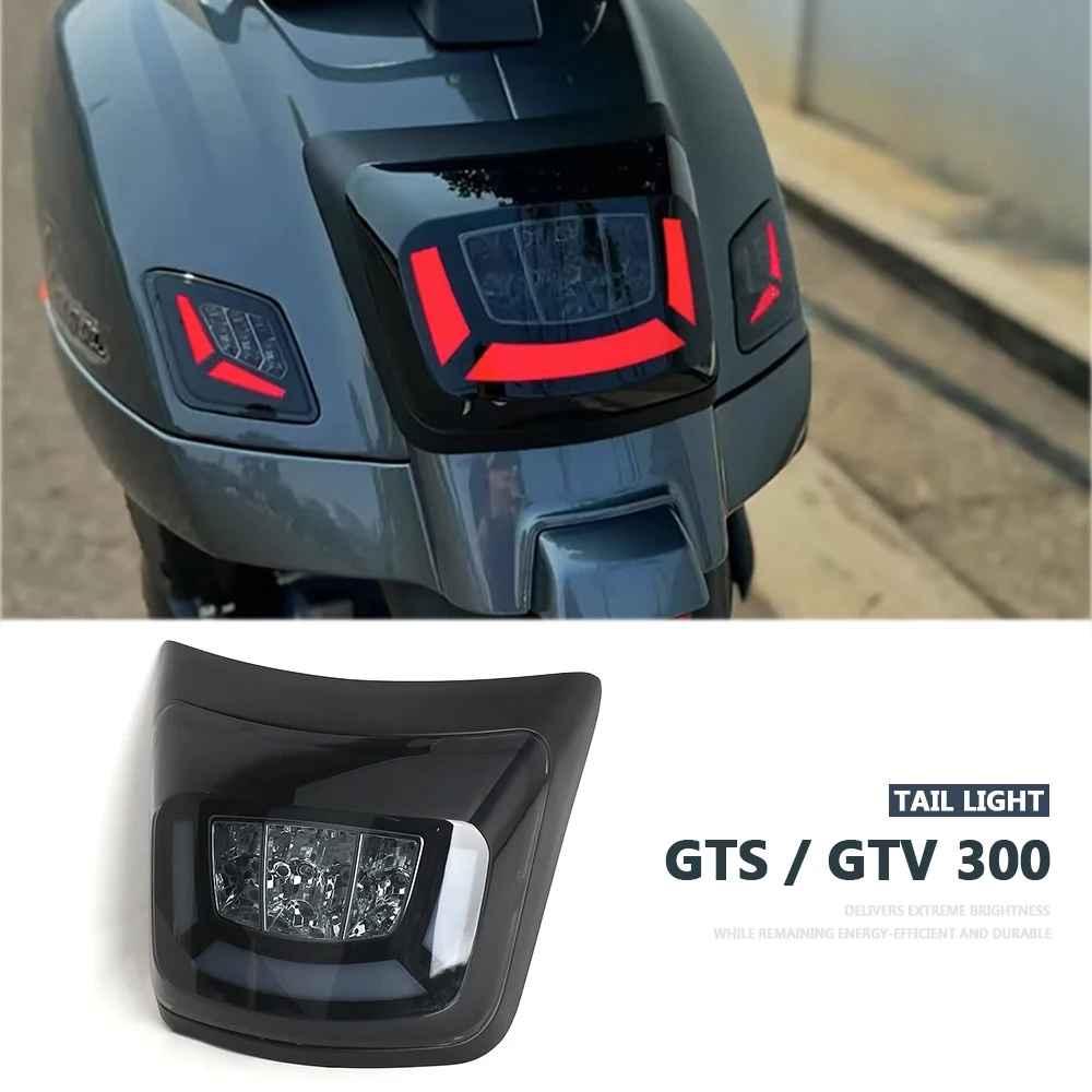 

For Vespa GTV300 GTS300 GTV GTS 300 2023 2024 Motorcycle Accessories LED Light Red Smoky Tail Rear Lights Brake Stop Lamp