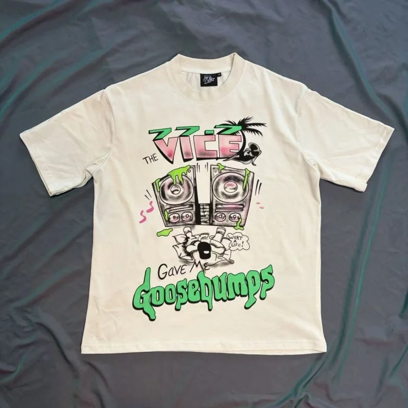 Triple Seven Rhinestone T-Shirt Audio Graffiti Print American Vintage Oversize Unisex 2026 Casual Tees