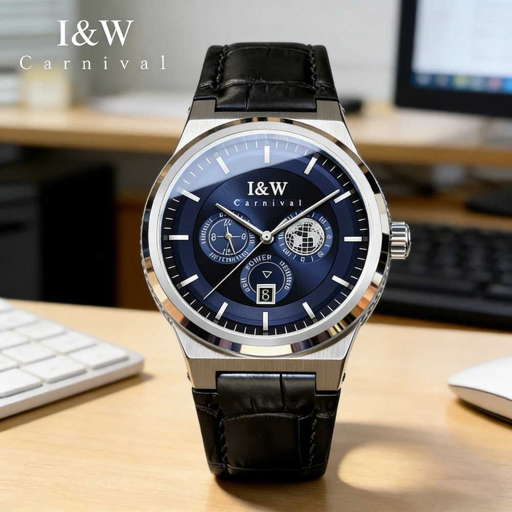 Carnival Brand I&W High-End Series MIYOTA Movement Mechanical Watch Men 50M Waterproof Week Date Luxury Sapphire Watches Mens