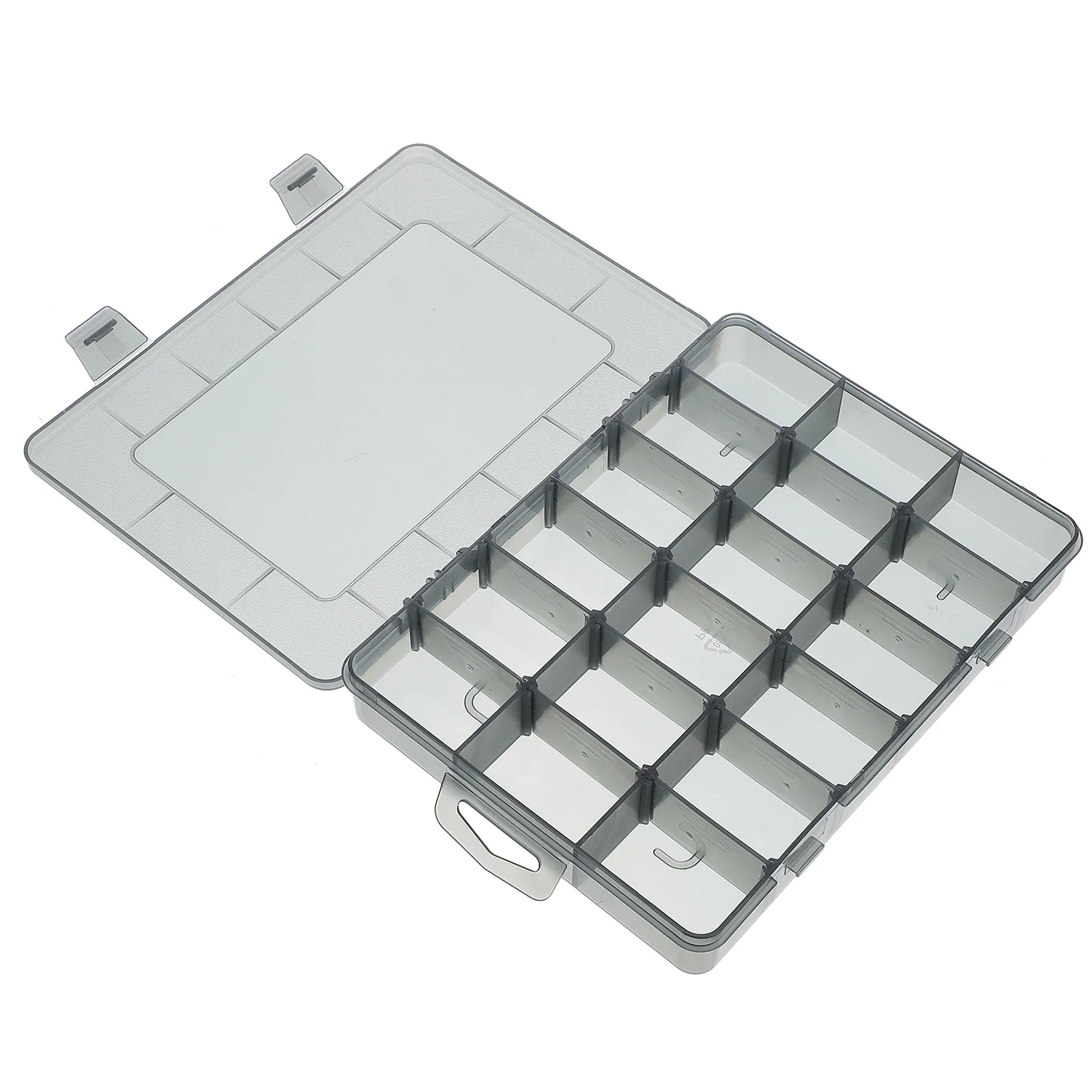 Caja organizadora de joyas, caja de almacenamiento de pendientes, herramientas, divisores de plástico para contenedor de tornillos, color negro