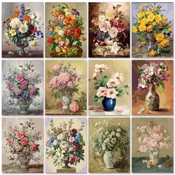 GATYZTORY Classical Painting By Numbers Kill Time Flowers Pictures By Numbers Diy Gift Drawing By Numbers Wall Decor Adults Craf