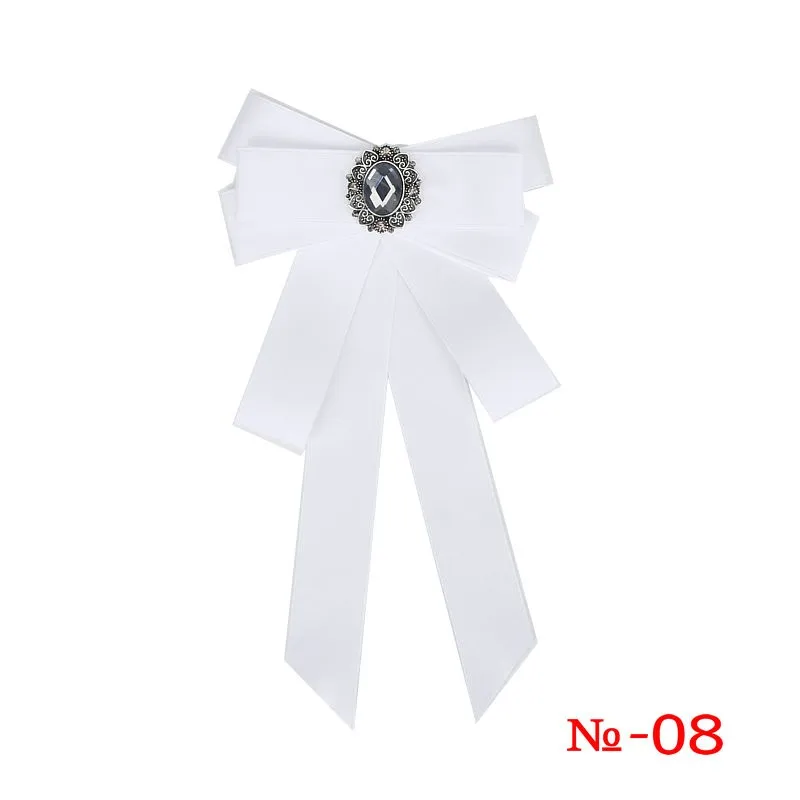 Modische Schwarze Schleifen-Krawattenklammer Rotes Diamant-Fliegeband Weiße Strass-Hemdfliege Geschenk für Damen Accessoires – Detail 9