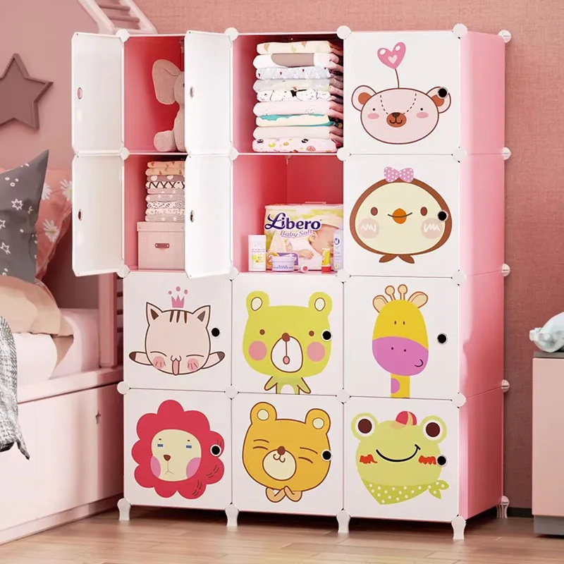 Organizer Storage Wardrobe Cabinet Plastic Bedroom Clothes Partitions Living Room Wardrobe Display