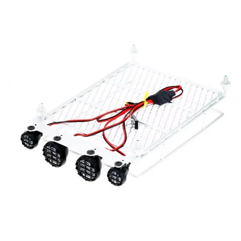 แร็คกระเป๋าหลังคาแถบไฟ LED สําหรับ Wrangler Tamiya CC01 SCX10 Axial 513B TRAXXAS