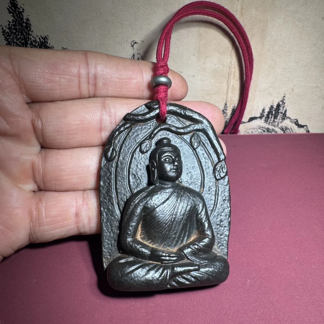 Handcrafted Tibetan Iron Buddha Pendant - High-Quality Prayer Amulet for Blessing, Featuring Unique Tibetan Culture