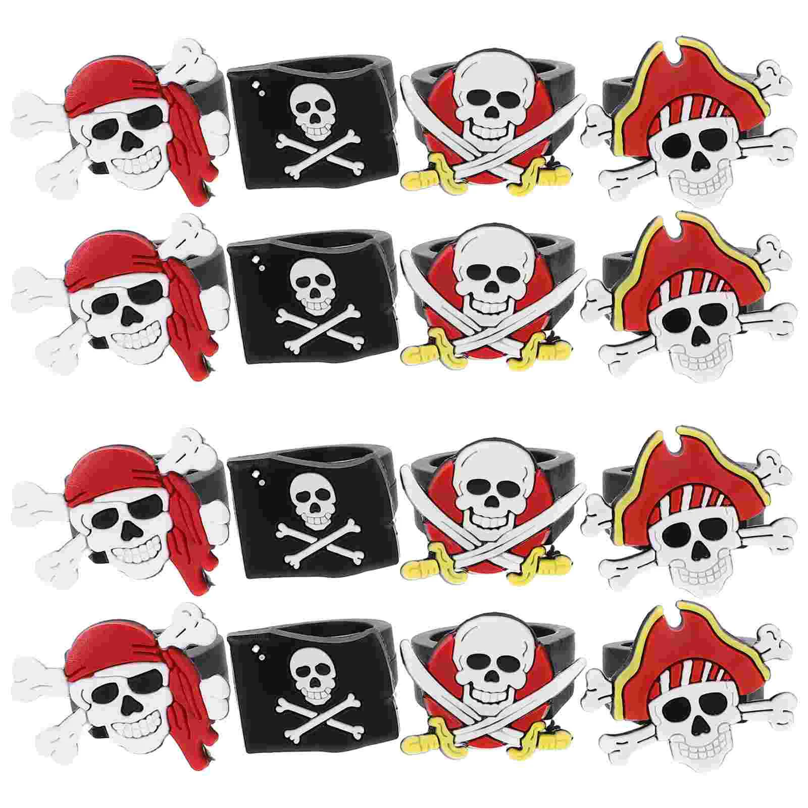 

16 Pcs Pirate Accessories Soft Rubber Ring Children's The Party Favors Gift Kids Toys