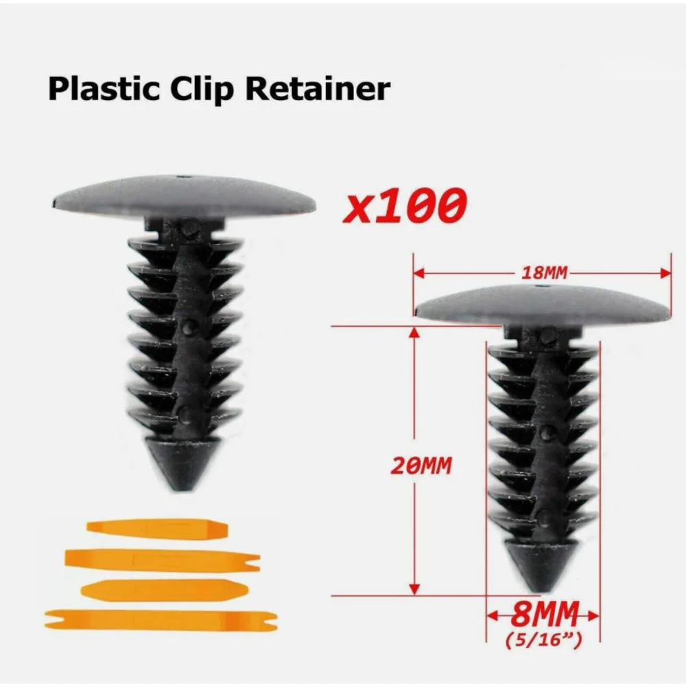 100pcs/set Car Door Panel Screws Rivet Door Panel Nails Black Screw Car Engine Under Cover Splash Guard Fixing Clips