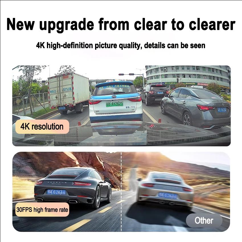 

4K HD 2160P Car DVR Video Recorder Dual Lens Dash Cam For Chery Tiggo 4 Tiggo 7 Pro Tiggo 8 App, Plug and Play WIFi DashCam