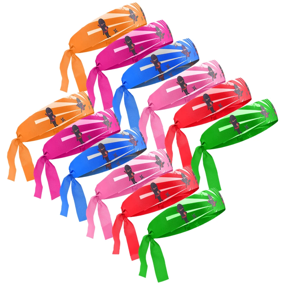 

12pcs Headbands Breathable Decorative Samurai Bands Kids Ninja Karate Reusable Wide Sport Outdoor Daily Sturdy Cloth Fit
