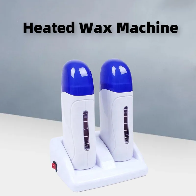Depilatory Heater Roll On Wax Warmer Refillable Wax Cartridge Wax-melt Machine Skin Care Tool Hair Removal 2 Heaters in 1 Base