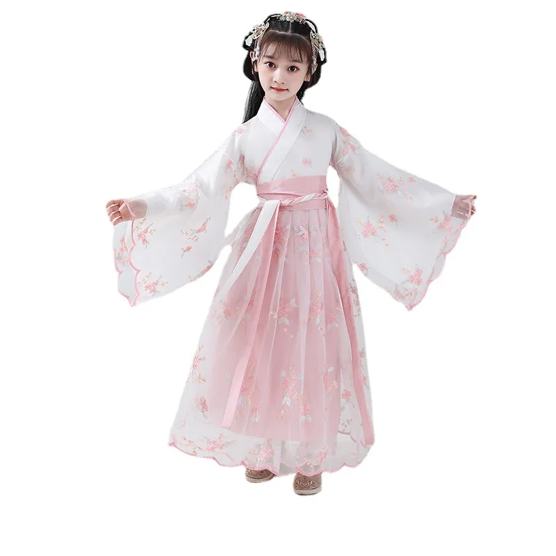 Chinese Traditional Clothes Hanfu Dress For Girls Fairy Dress Halloween Party Carnival Cosplay Costume Performance Han Fu Kids