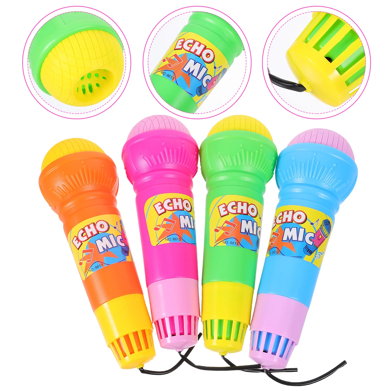 

4 Pcs Children Fun Echo Mic Suitable for Any Theme Microphone Toy Taste Voice Amplifying Retro Plastic