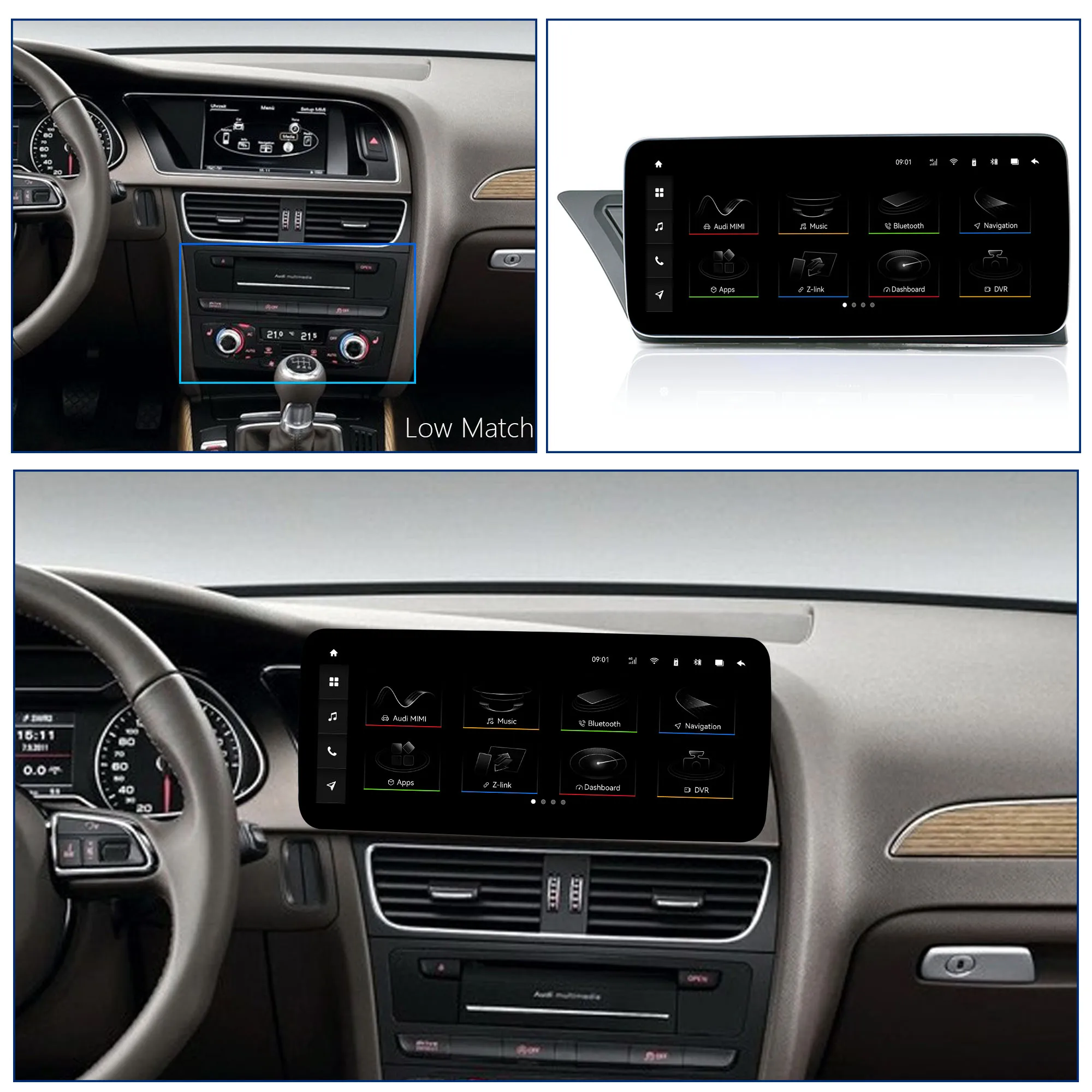 Redpower كريستال ساوند 850 Pro Max شاشة مشغل راديو السيارة الاندورويد لأودي A4L A5 S5 2009-2015 CarPlay بلوتوث مرحبا فاي