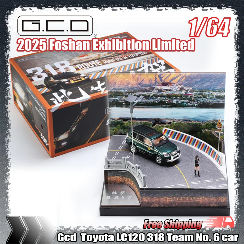

Новый Gcd 1:64 2025 Foshan Exhibition Limited Toyota Lc120 318 Team No 6 Автомобиль из сплава Миниатюрная литая под давлением модель игрушки Подарочная коллекция